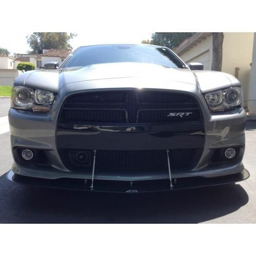 APR Carbon Fiber Front Splitter + Rods 11-14 Dodge Charger SRT8 - Click Image to Close